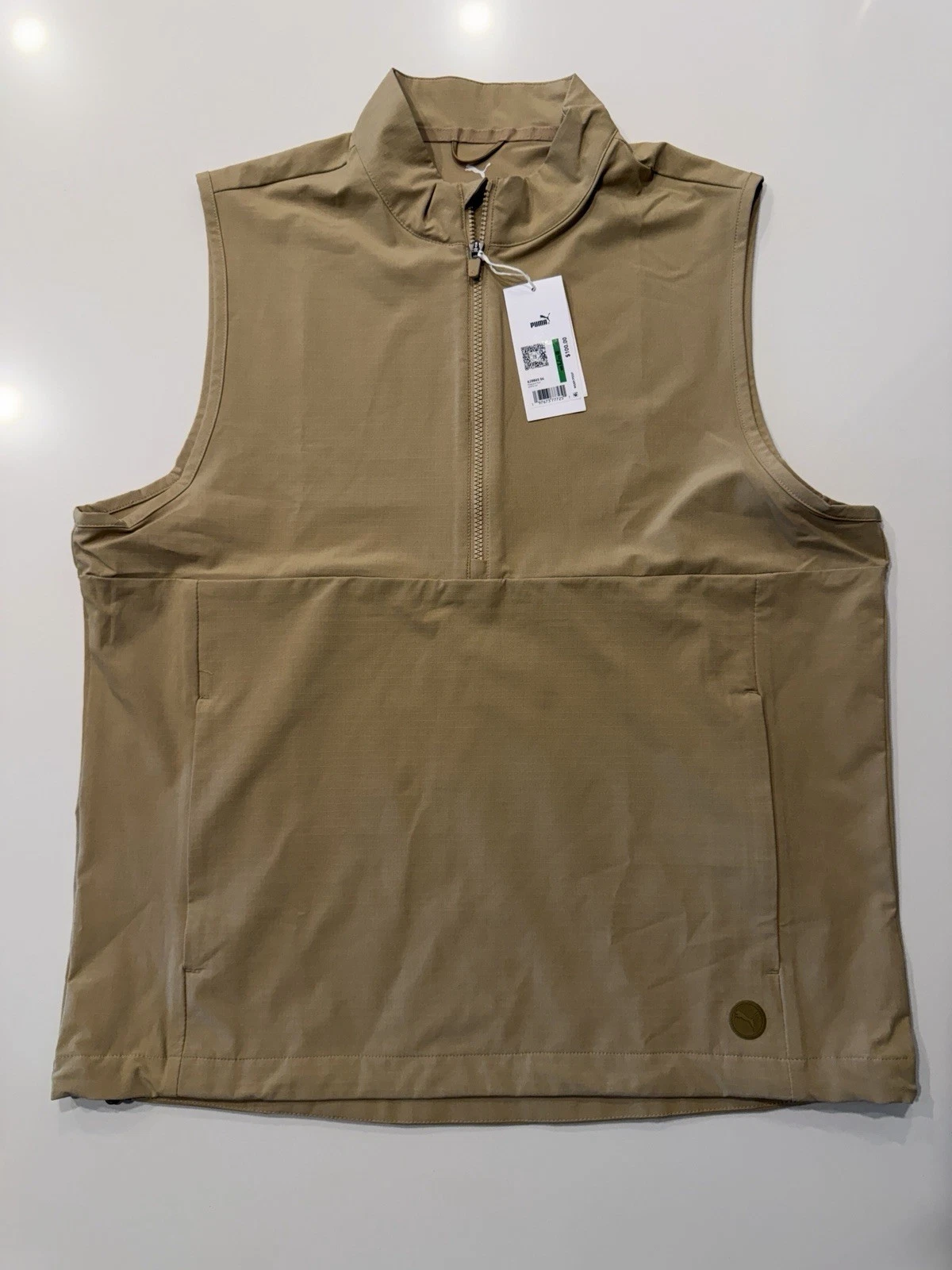 Puma Ripguard Golf Vest Prairie Tan 628865 Mens L NWT
