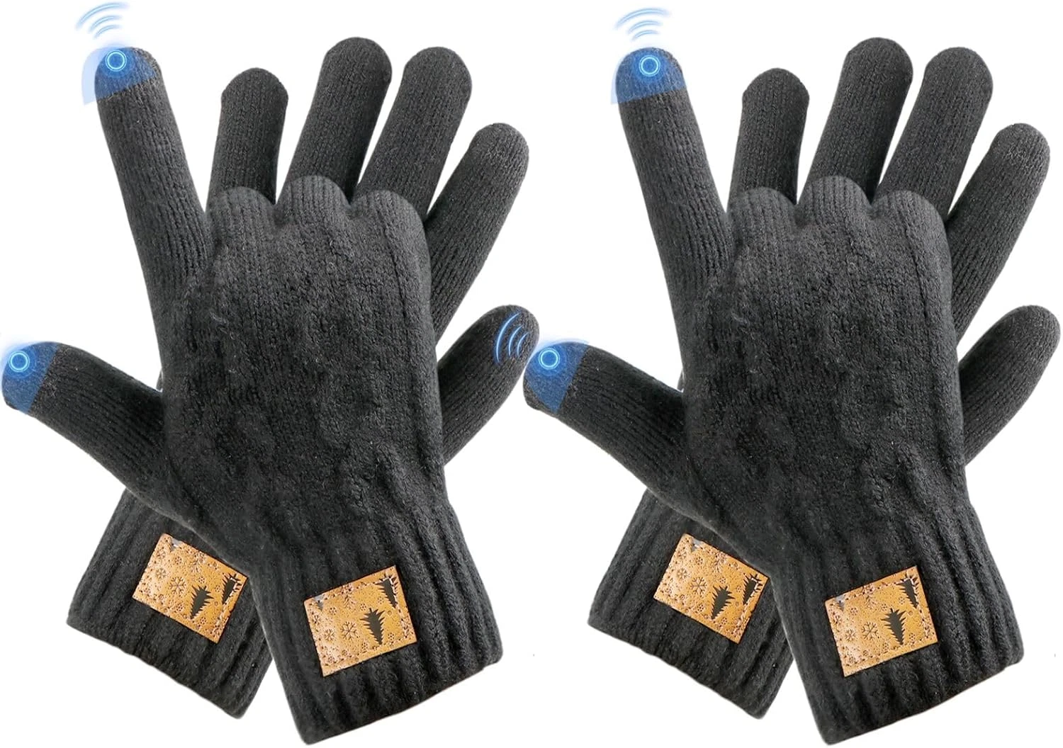 2 Pairs Winter Gloves for Men Women, Upgraded Touchscreen Gloves, Cold Weather T