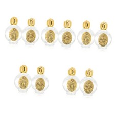 10 Pcs Christian Refillable Blessing Oils Bottles with Golden Lid Small Holy