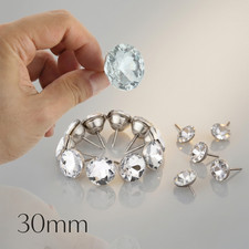 10Pcs 30mm Decorative Sofa Tacks Diamond Crystal Upholstery Nail Furniture Decor