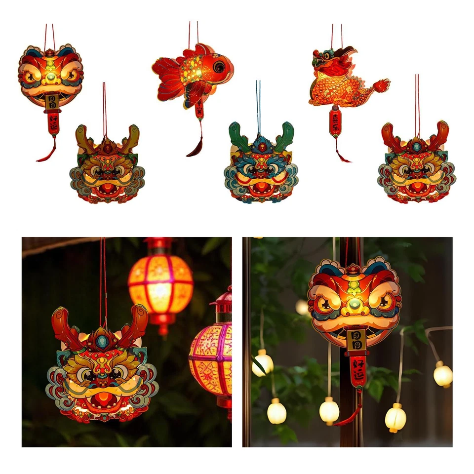 Lanterne Chinoise En Papier pour Le Nouvel An, Ensemble Artisanal de - Photo 1/1