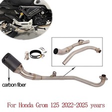 Full Exhaust System Pipe For Honda Grom 125 2022-2026 Low Mount Carbon Muffler
