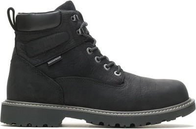 Size 7 Wolverine Men's Floorhand Waterproof Soft Toe 6'' Boot, BLACK, BRAND NEW