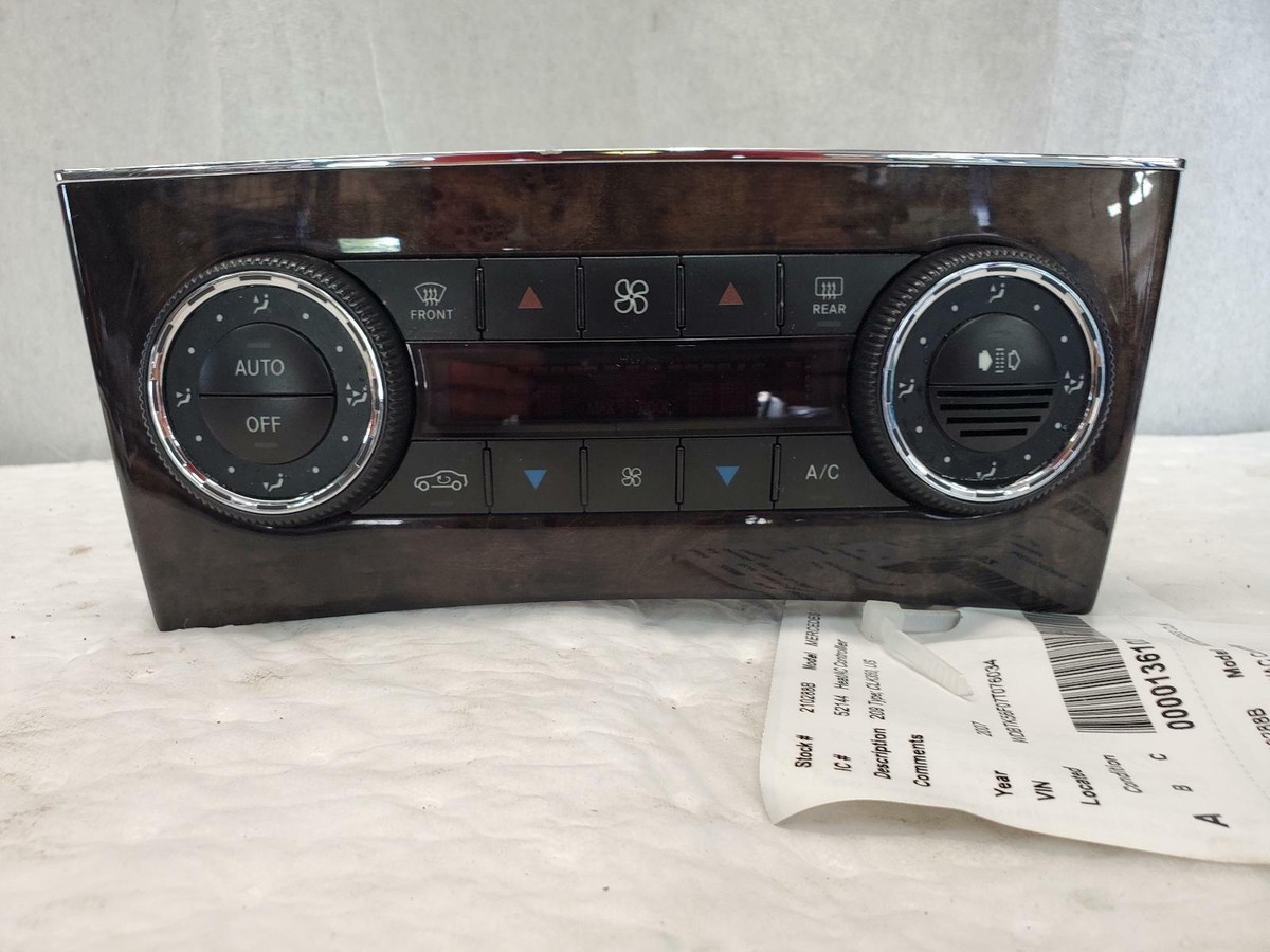 MERCEDES MERCEDES CLK Heat/AC Controller 209 Type; CLK350, US 07