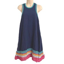 Anthropologie Akemi + Kin Sz XS Crochet Trim Swing A-Line Racerback Dress Boho
