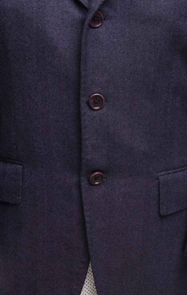 Luigi Borrelli Bespoke Herringbone Cashmere/Wool EU 44S UK 34S Blazer Jacket - Изображение 4 из 4
