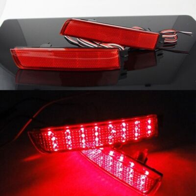 For Nissan Murano Juke Sentra Red Lens LED Rear Bumper Reflector Marker Lights
