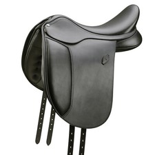 Arena By Bates Cob Adjustable Wide Leather Dressage Saddle With HART 16.5-18"