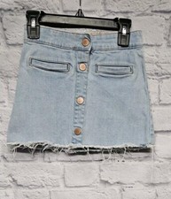 CARTER'S 5 GIRLS LIGHT WASH BUTTON POCKET FRAYED DENIM JEAN ADJUSTABLE SKIRT