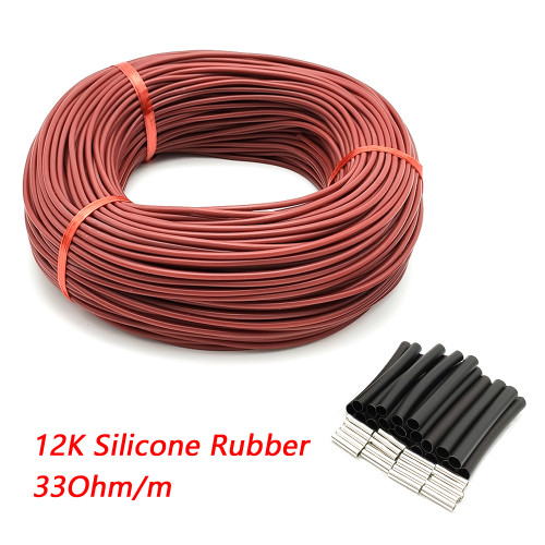 Silicone Rubber Floor Warm Heating Cable 33ohm/m Carbon Fiber Heating Wires