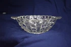 Vintage Anchor Hocking Clear Bubble Glass Bowl with Scroll Handles
