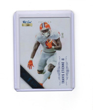 2021 Wild Card Matte White 5 Stripes Blue Travis Etienne Rookie 22/40. rookie card picture