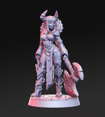 Dungeons and Dragons - Playable Character - Female Tiefling Soraya - Barbarian