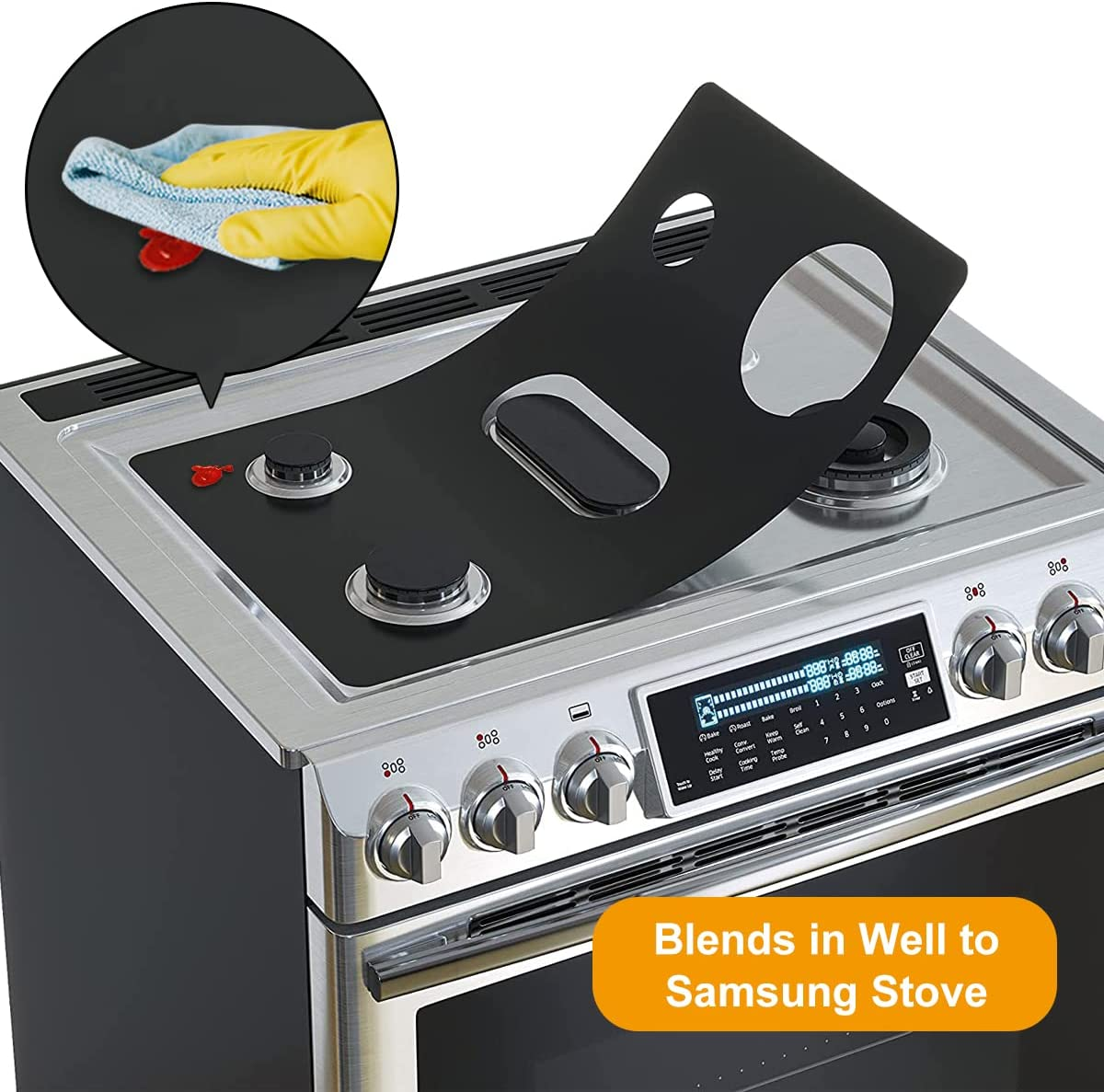 Stove Top Cover Guard Protector Samsung Gas Range Burner Liners Non