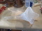 Vintage Fenton Diamond Lace Trumpet White Opalescent Epergne Horn replacement