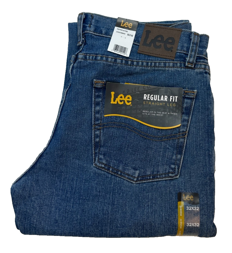 Мужские джинсы Lee Regular Fit с прямыми штанинами Размер W32 L32 100 хлопок синие Новые 5790₽