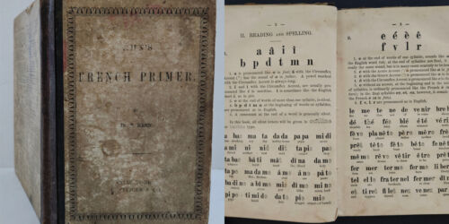 1873 antique FRENCH PRIMER étude de langue ahn - Photo 1 sur 15