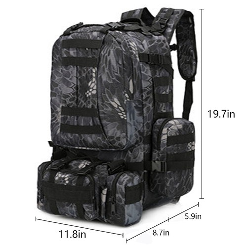Zaino militare tattico grande borsa impermeabile zaino escursionismo laptop da giorno - Foto 24 di 37