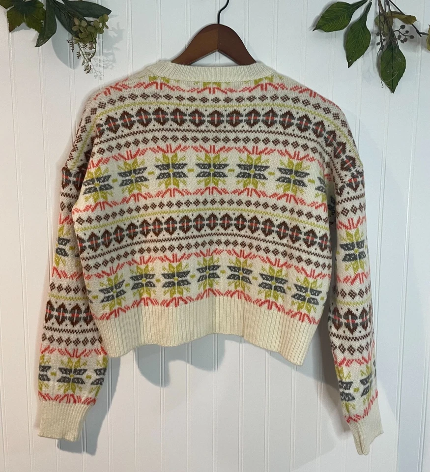 Bisou Fair Isle укороченный свитер кремовый с многоцветный размер S - Изображение 2 из 4