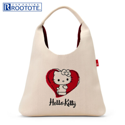Sanrio Characters Hello Kitty ROOTOTE Round Knit Bag Off White JP LTD Original