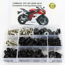 Fit For Yamaha YZF R6 2008-2016 Complete Fairing Bolt Kit Body Screws Silver