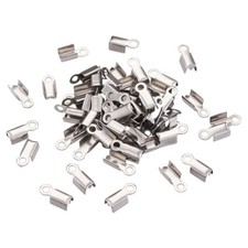 100 sztuk 304 Składane końcówki zaciskowe ze stali nierdzewnej Kolor stali 9,5x4x3mm, otwór: 1mm