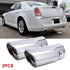2xCar Exhaust Pipe Rear Tail Muffler Chrome Stainless Steel Tip For Chrysler 300