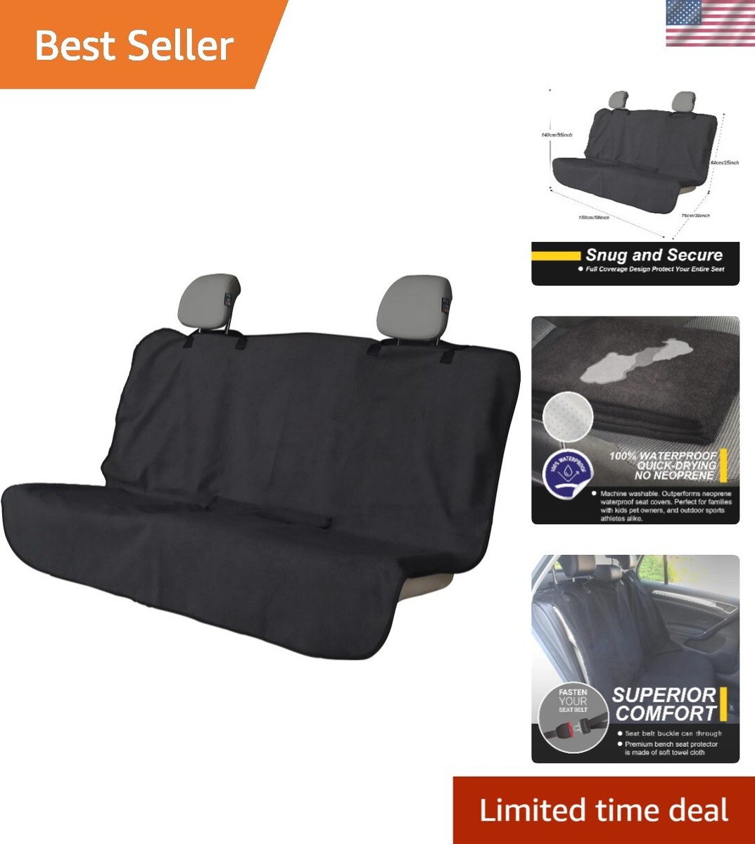 Large Back Seat Cover for Car SUV Waterproof Towel Protector for Dog  Owners