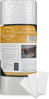 HOMES AND HIVE Heizkörper Reflektor Folie 10m x 60cm - 3mm stark energiespar Heizkörperfolie Rolle