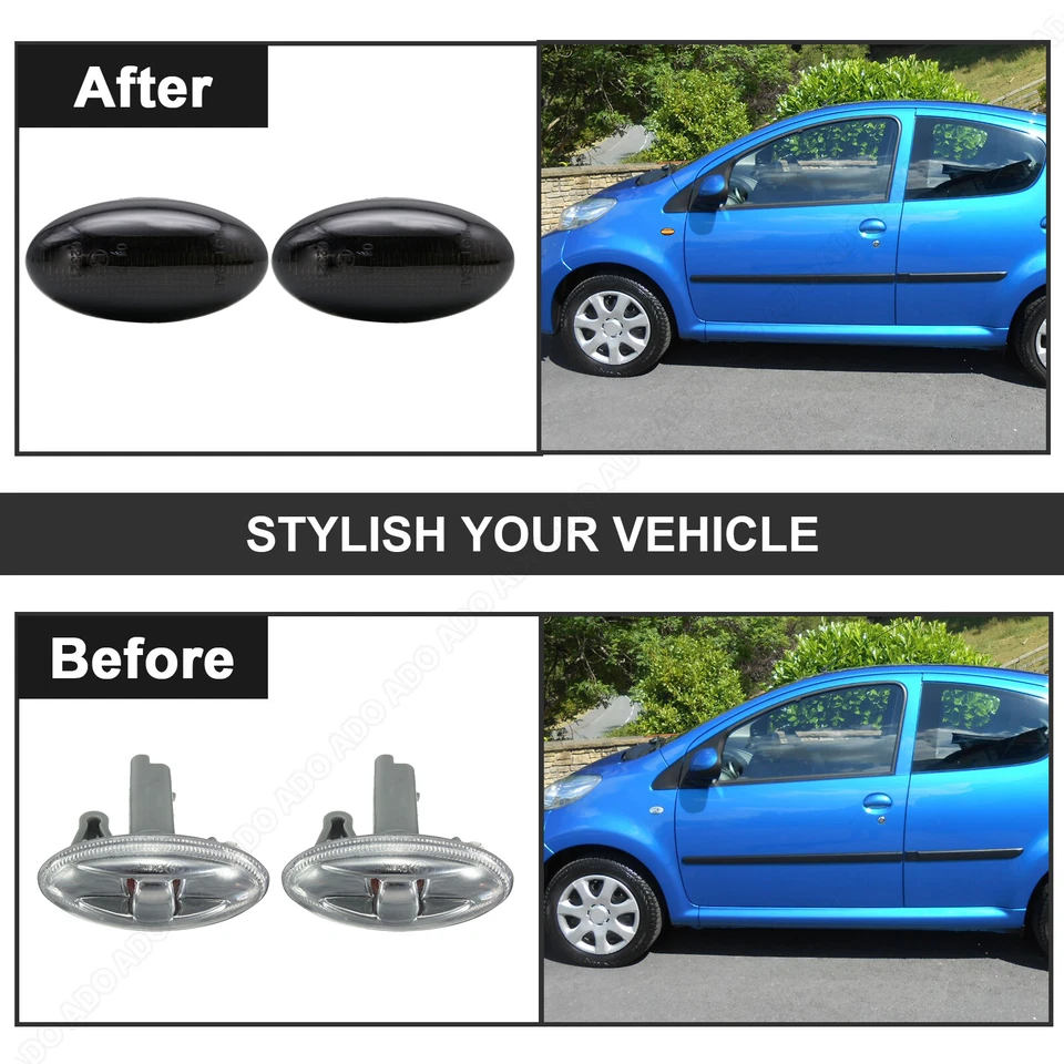 LED Side Indicator Turn Signal for Peugeot 1007 108 206 307 407 607 Partner | Black - Image 4 of 4