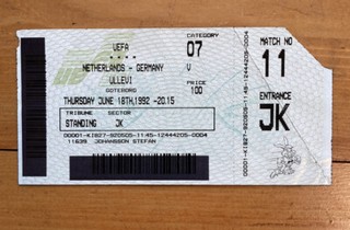Euro Sweden 92: Holland V Germany Ticket Euro 92