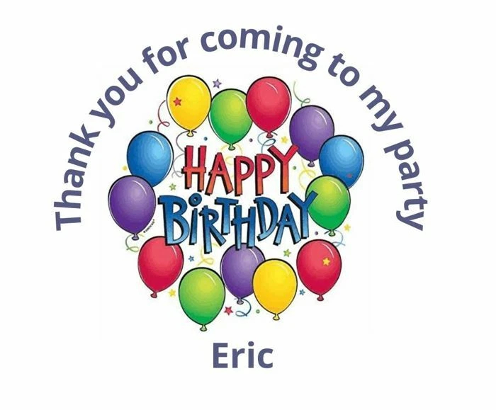 Personalised Thank You For Coming To My Party Stickers Labels Birthday Parties - Image 2 of 4