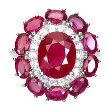 925 Sterling Silver Ring Oval Ruby 10x8mm Natural Gemstone Jewelry 6  9 Gift   