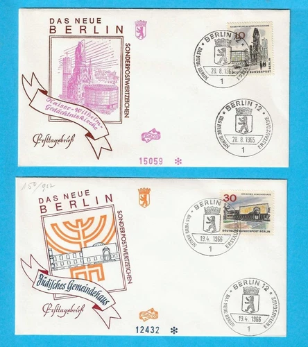 GERMANY BERLIN - 1965-66 THE NEW BERLIN - SIX FIRST DAY COVERS  FDC - N384