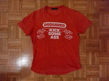 DSQUARED T-SHIRT "Kick Some Ass" Tg M Rosso (Maglia, Camiseta)