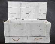 1x Truhe mit Deckel + 2 Schubladen /NEU/ 85,5x42x43,5cm / Vintage Design