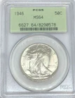 1946 Walking Liberty Half Dollar PCGS MS64 Old Green Holder