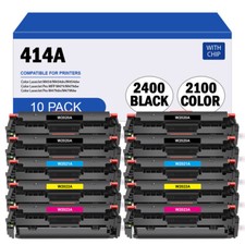 10 Pack W2020A Toner WITH CHIP Fits HP 414A MFP M454dn M454dw M479 M479fdw