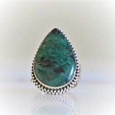 RUBY FUCHSITE NATURAL GEMSTONE 925 SOLID STERLING SILVER HANDMADE JEWELRY RING