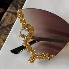 Oversized Rhinestone Butterfly Sunglasses Glam Fashion Shades