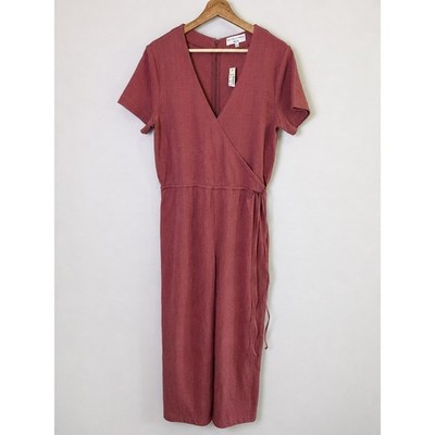 Madewell Texture & Thread NWT Wrap Jumpsuit Dusty Rose Pink Size Small