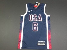 Lebron James #6 2024 Olympics Team USA Basketball Swingman Men's Jersey Navy
