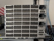 Cisco Catalyst WS-C3850-48F-S 48 Port PoE Switch w/ 2x PWR-C1-1100WAC Power Sup