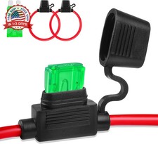 Inline Fuse Holder 12V 2 Pack, Extended Version 12 AWG Waterproof Blade Fuse Hol