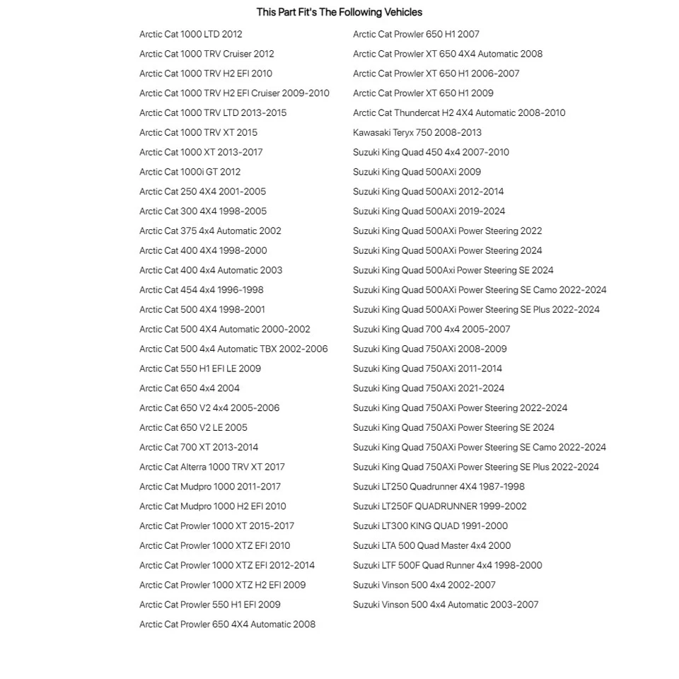 Kit de junta en U Tusk línea de transmisión trasera junta en U trasera para ARCTIC CAT Prowler XT 650 H1 Foto 3 de 4