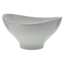 HUBERT® Serving Bowl White Oval 123 oz Curved Melamine - 11 1/2" L x 10 3/8" W x