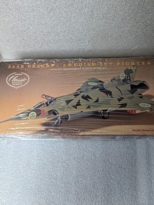 SAAB Draken Swedish Jet Fighter Lindberg 1984 #2210 1:48  New In Box Sealed