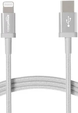 Amazon Basics USB-C to Light-ning Charger Cable, 6ft, Silver