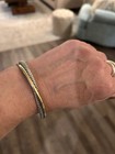 David Yurman Sterling Silver And 18k Gold Crossover Bracelet Cuff size medium 