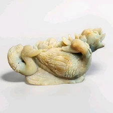 Caribbean Calcite Crystal Ducks In Lotuses Hand Carving - USA